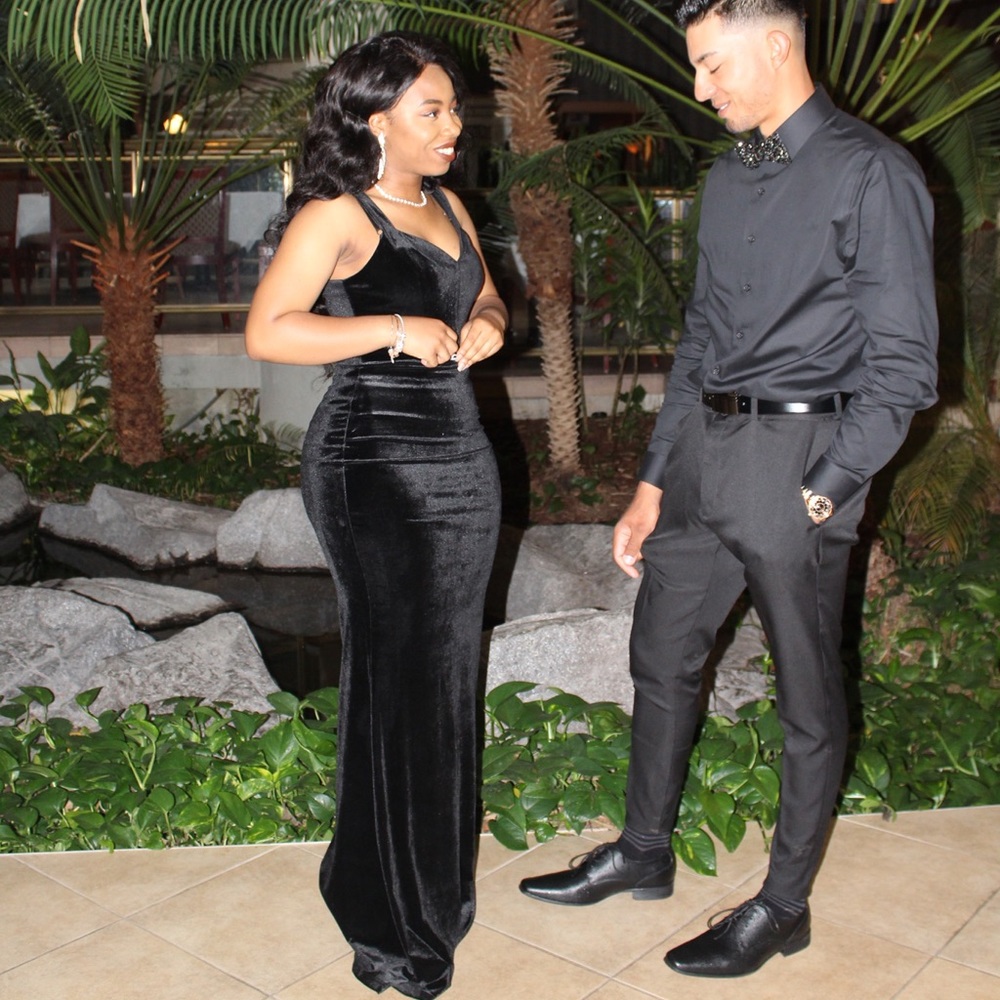 Prom Velvet Black Dress